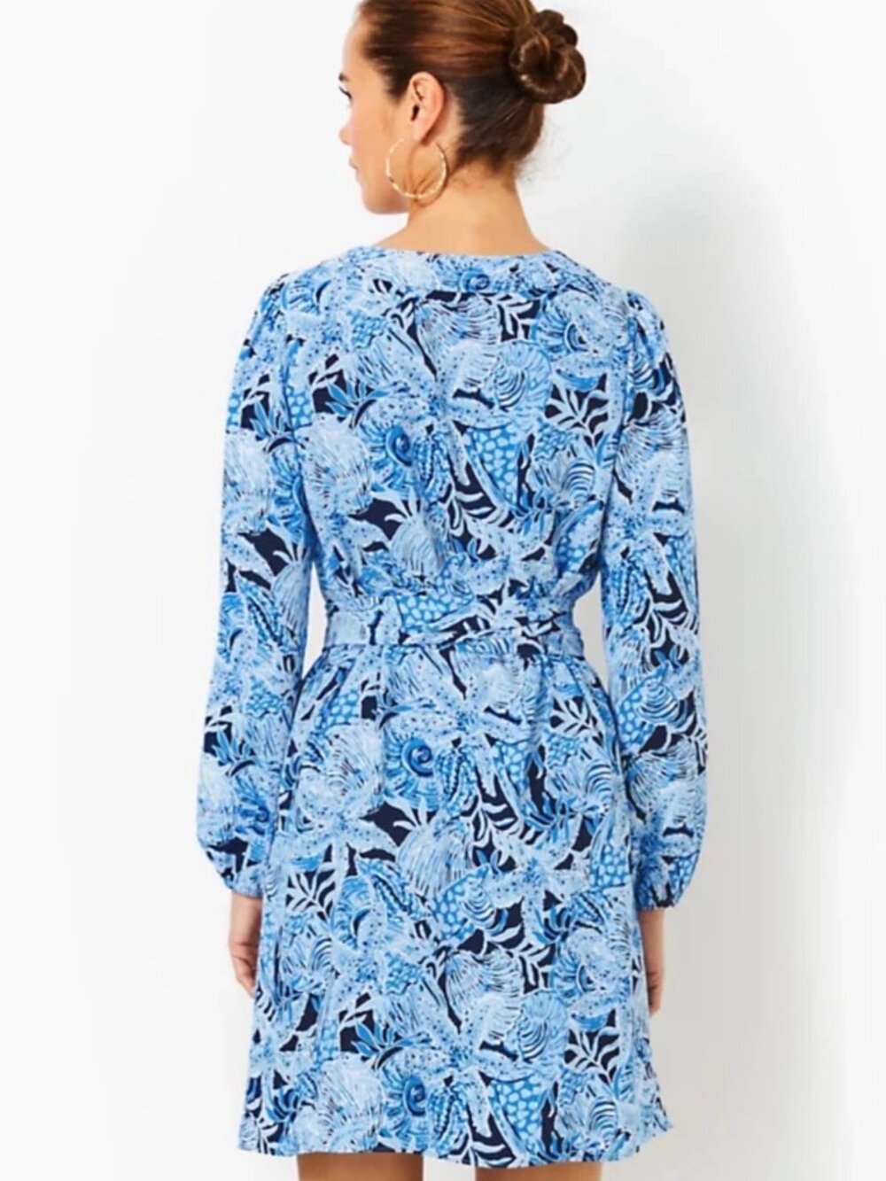 NWT Lilly Pulitzer Olivine Dress Sz 2 Bonaire Blue Coastal Constellation Belted - Picture 3 of 15
